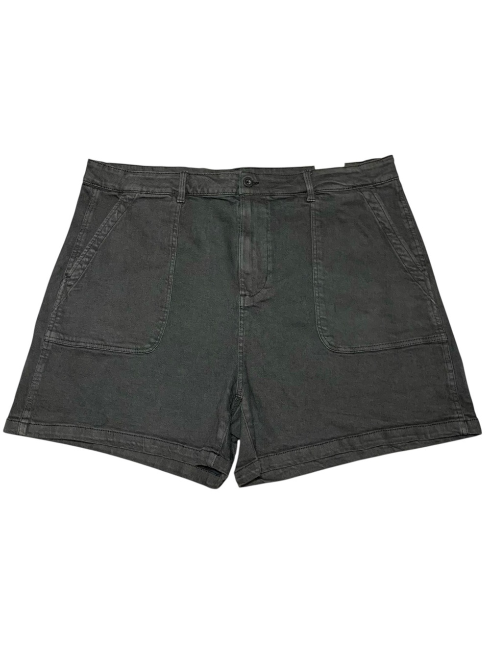 Dex SARA High-Rise Denim Shorts Sz 24 Washed Black Mom Utility Shorts 90s Style - Picture 1 of 12